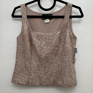🌹 Alex Evenings Metallic Rose Gold Thread Sleeveless Top